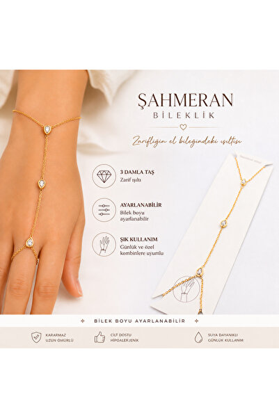 ADELYA CONCEPT Şahmeran Bracelet with Triangular Strips and Stones
