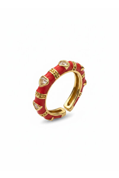 Bo Takı ve Aksesuar Colorful Enamel Adjustable Ring