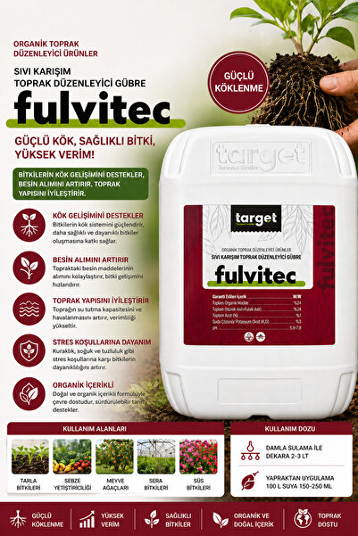 Target Fulvitec Sıvı Toprak Düzenleyici Gübre-Köklendirici 20lt