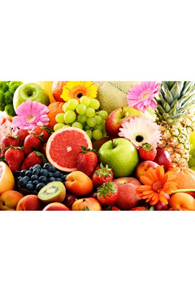 media Πίνακας σε καμβά Λαχανικά και φρούτα 4, 90 x 60 εκ.