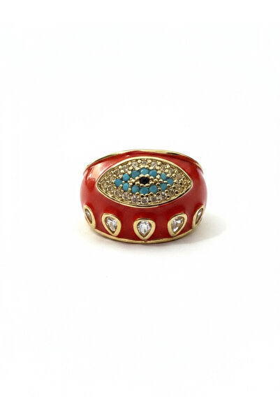 Bo Takı ve Aksesuar Colorful Enamel Adjustable Ring