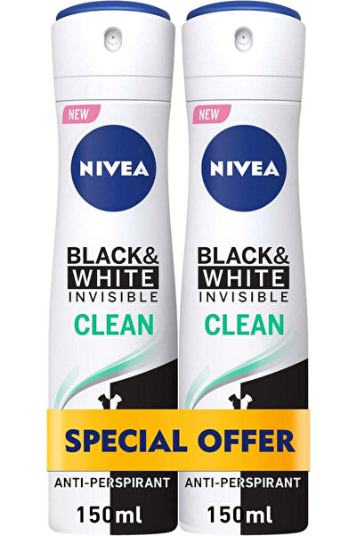 NIVEA Deodorant Female, Invisible Black & White, Original, Spray-2 x 150 ML