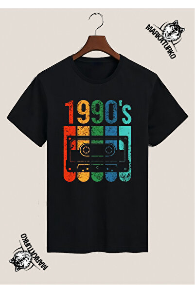MarkaTurko 90's Special Design Printed Black T-Shirt