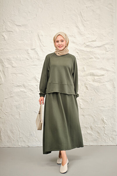 LOCCO Γυναικείο Σετ Φούστα Χακί Πράσινο