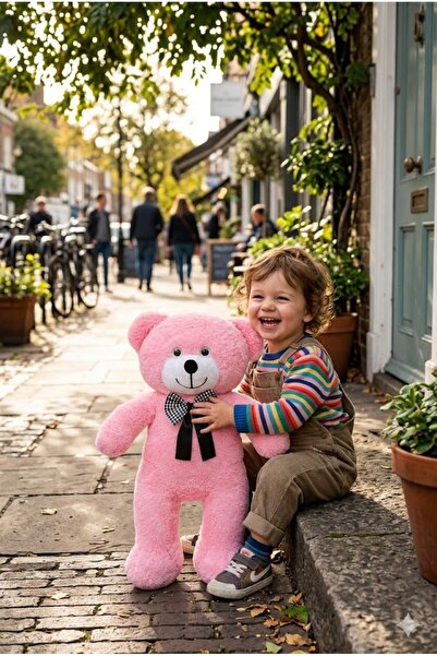 Özgüner Oyuncak Çocuklar İçin 50 cm Papyonlu Peluş Ayıcık - Sevimli Peluş Oyu...