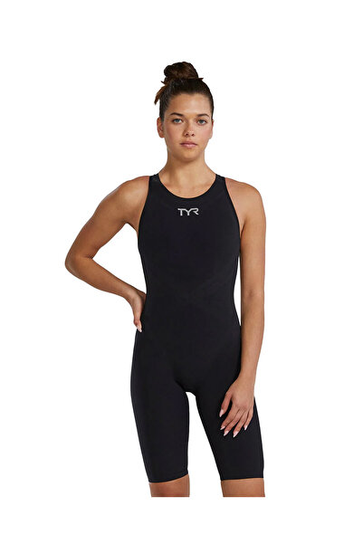 sporsuit ملابس سباحة نسائية من TYR طراز Phantom Open Back باللون الأسود الأونيكس