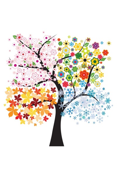 media Πίνακας σε καμβά με δέντρα 5, 50 x 50 εκ.