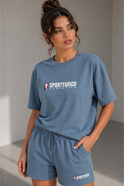 Rich Γυναικείο βαμβακερό αθλητικό & πολυτελές κοντομάνικο μπλουζάκι oversize ...