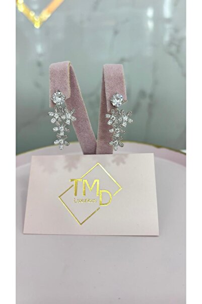 TMD LUXURY Zirkon Taşlı Çiçek Abiye Küpe