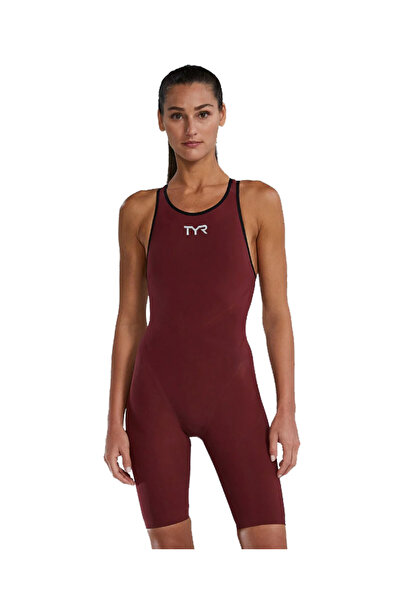 sporsuit ملابس سباحة نسائية مفتوحة الظهر من TYR، لون فينزو بورجوندي