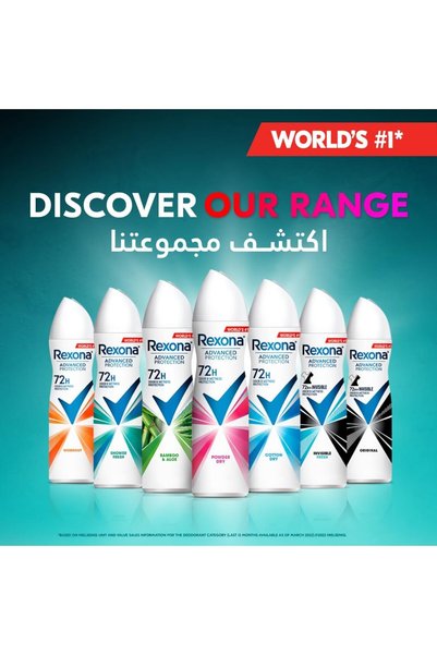 Rexona Women Antiperspirant Deodorant Spray, 72 hour sweat & odor protection Invisible Fresh, with M