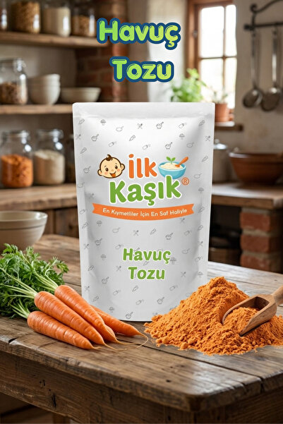 İlk Kaşık Havuç Tozu 100 Gr Katkısız %100 Doğal Sebze Tozu Ek Gıda (Şekersiz)