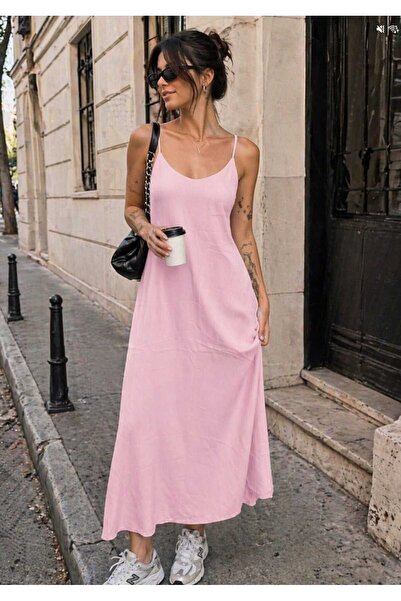 Budan Export Γυναικείο καλοκαιρινό φόρεμα με λεπτές τιράντες, άνετη εφαρμογή