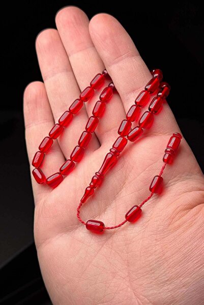 TESBİHKENTİ Ιδανικό Μέγεθος Ρευστό Κόκκινο Κεχριμπάρι Φωτιάς Χάντρες Προσευχής