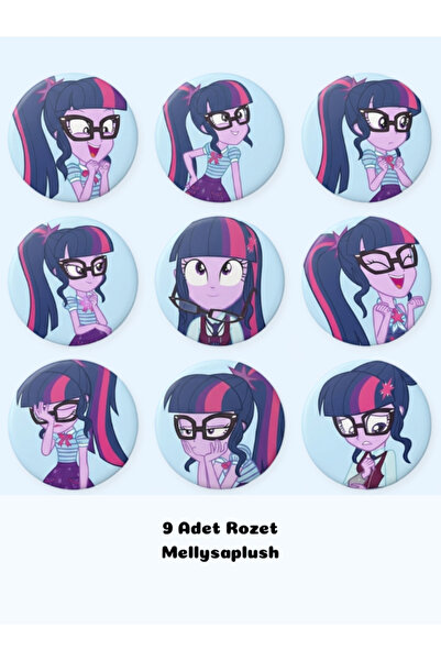 mellysaplush Twilight Sparkle My Little Pony Equestria Girls Rozet 9 Adet 44 mm
