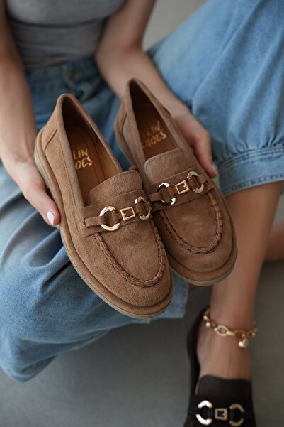 selin shoes Lureva Γνήσιο Δερμάτινο Γυναικείο Παπούτσι με Χρυσή Λεπτομέρεια Α...