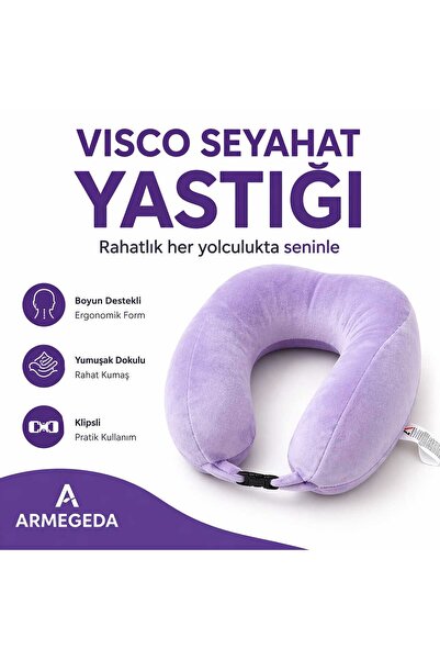 armegeda sıradışı tasarımlar Armegeda Visco Seyahat Yastığı-Yeni 212-Lila Ren...