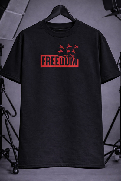 cc collection Μπλουζάκι Freedom Written Μαύρο Oversize Unisex Street Style με...