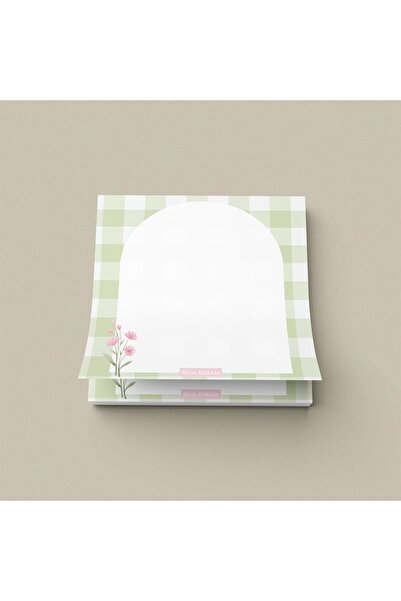 riyaz Yeşil Pötikare | Tutkallı Küp Bloknot (10x10cm) , 50 Yaprak