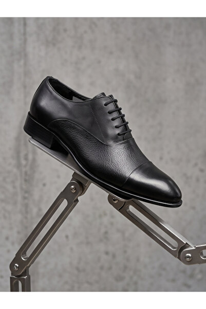 Black Signature Hakiki Deri Cap Toe Oxford Premium