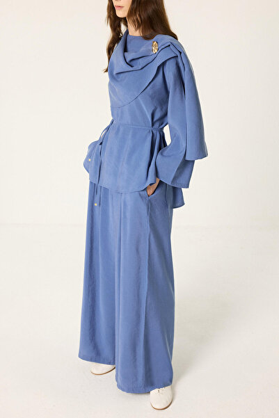 Touché Privé Draped Tunic and Wide-Legged Pants Set