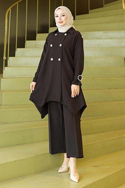 Missvalle Κοστούμι με λεπτομέρεια κουμπιών και κουμπώματα στις μανσέτες, μαύρ...