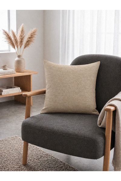 nissahome Plain Woven Linen Double-Sided Throw Pillow Cover