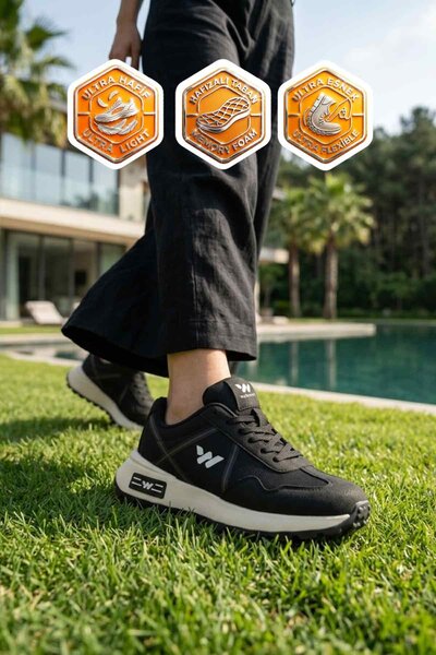 WALKWAY Μαύρη σόλα με μνήμη, ελαφριά, εύκαμπτα, unisex αθλητικά παπούτσια Muv...