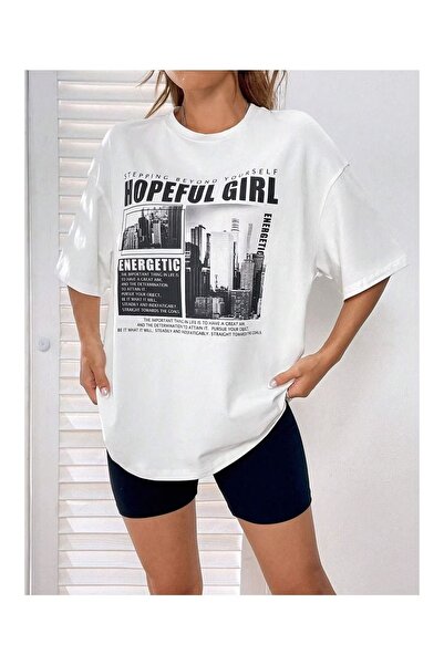 bellanova Sila Trend Unisex Black Oversize Printed T-Shirt Streetwear Comfort...