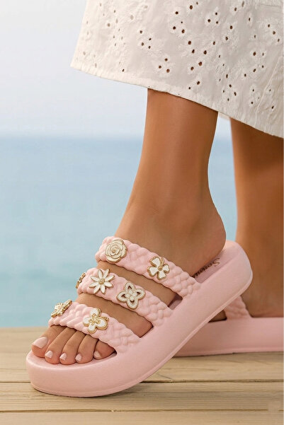 Babetty Sonimix 3197 Powder Light Άνετες γυναικείες παντόφλες με λεπτομέρεια ...