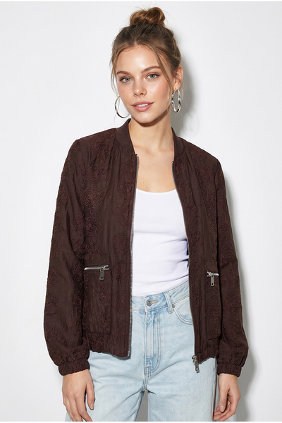 Bianco Lucci Γυναικείο ανάγλυφο κέντημα λουλουδιών με επένδυση και φερμουάρ, ...