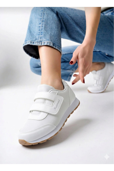 WEBORN Pantofi sport pentru femei, alb argintiu, din material respirabil, cu ...
