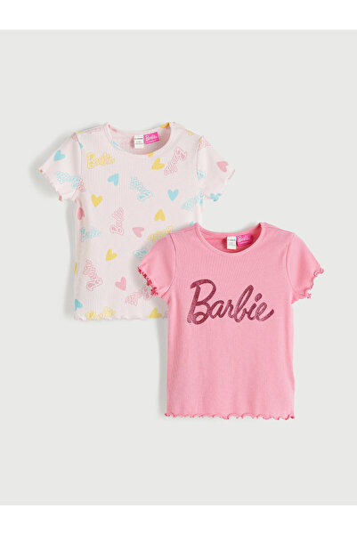 LC Waikiki Tricou de fete cu imprimeu Barbie, pachet de 2