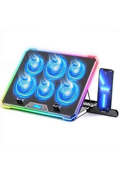 NEXTWAVE Stand răcire laptop BeGenius® 6 ventilatoare, RGB, 2 USB, 10-45°, pâ...