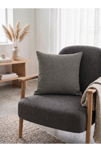 nissahome Plain Woven Linen Double-Sided Throw Pillow Cover
