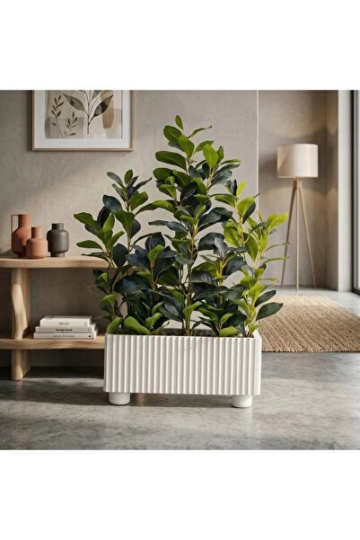Al Hadaya Mall Plastic Tree Pot with Elegant and Modern Design - White - 40x1...