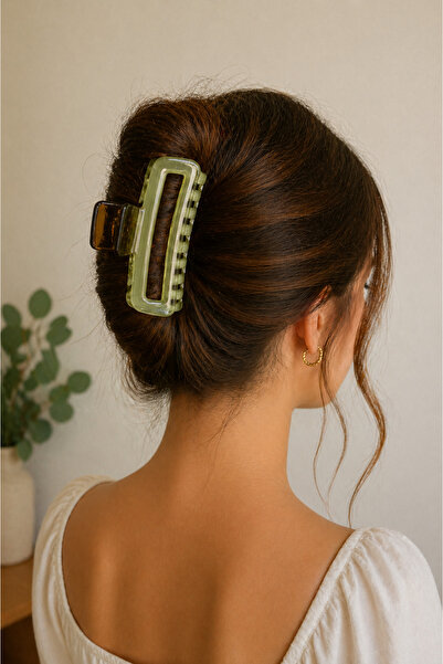 MakeWell Διαφανές ροζ κλιπ μαλλιών μεγάλου μεγέθους με κλάμερ για γυναικεία κ...