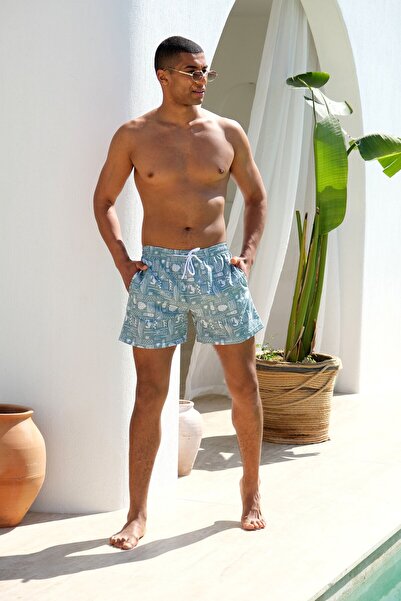 Mayom Ανδρικό μαγιό με σχέδια και τσέπες που στεγνώνουν γρήγορα -26127