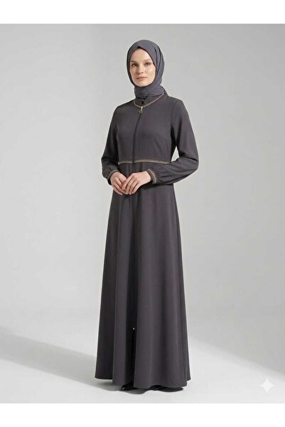 KMKkombin Καλοκαιρινό μοντέλο Mevlana Flared Abaya και Topcoat με μοτίβα μανί...