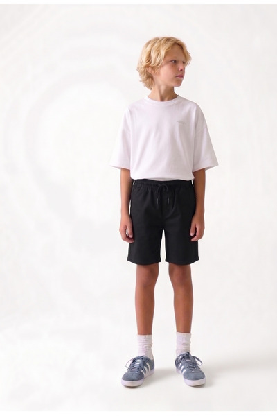 rois Children's Black Shorts with Elastic Waist