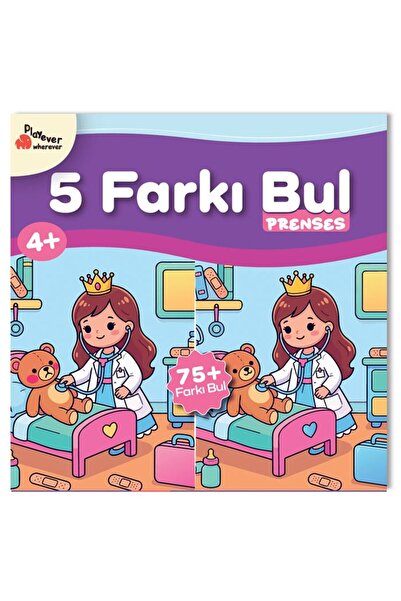 Playever 5 Farkı Bul - Prenses, Dikkat ve Görsel Algı Etkinlik Kitabı