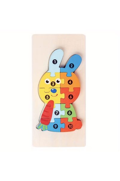 SELEXMO Puzzle din Lemn 3D Montessori, selexmo, Jucarie Educativa pentru Copi...