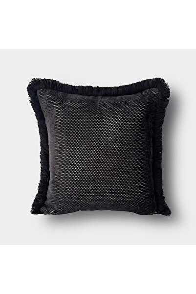 Lidoma Home Husă de pernă cu ciucuri „Noir” - 45x45 - Argintiu