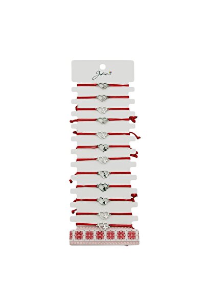Vader Bratara Martisor pentru Dama, Jolie, Model Inima cu Fluture, Set 12 buc...
