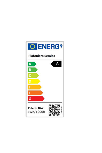 Semlos Plafonieră LED, 23 x 2.4 cm, 18 W, 1600 lm, alb, plastic