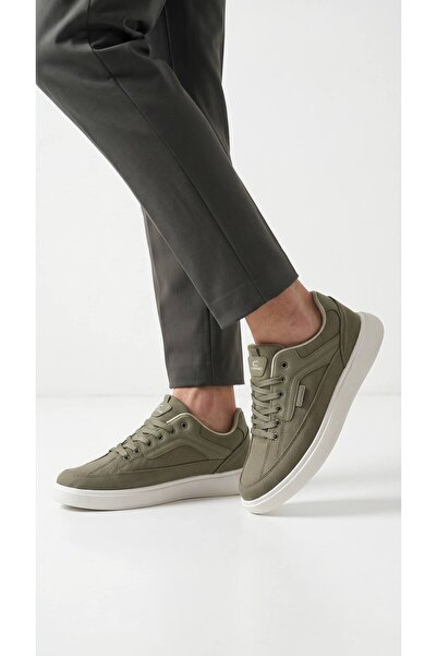 Lidora Men's Khaki Linen Flat Sole Casual Sports Shoes Ayk4008