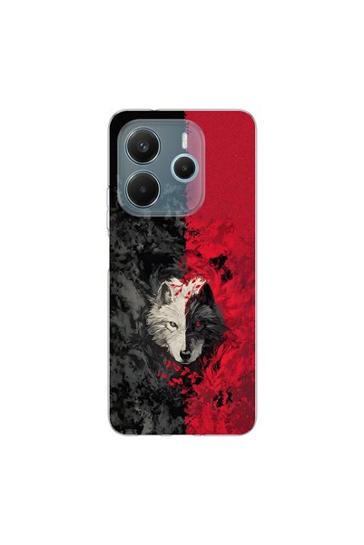 PPKin Redmi Note 14 Compatible Wolf Design Transparent Case