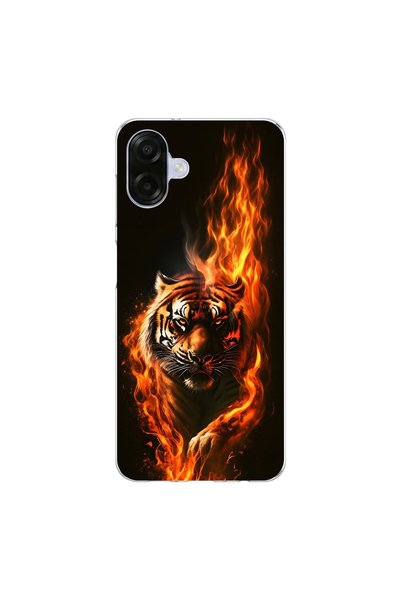PPKin Samsung Galaxy A07 Compatible Tiger Design Transparent Case