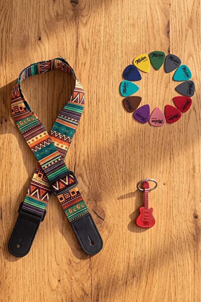 Midex HG-11GRN Λουράκι ώμου για γιουκαλίλι και κιθάρα με σχέδιο, μήκους 77-13...