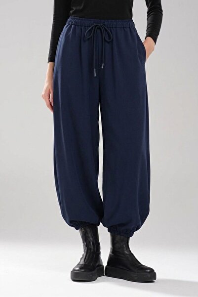 tw3 Γυναικείο υφαντό υφασμάτινο παντελόνι με ελαστική μέση και σχέδιο Balloon...